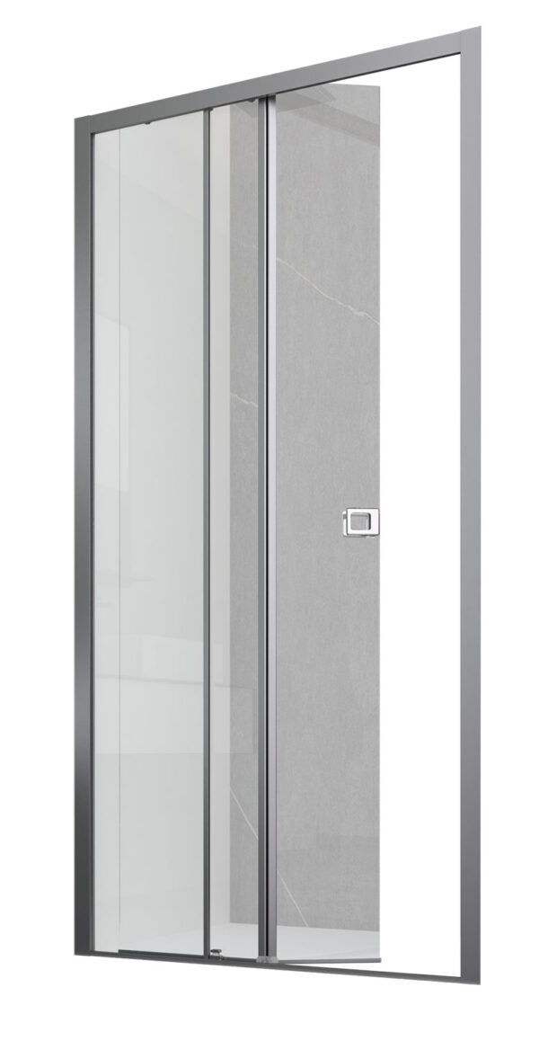 Forte Nicchia Doccia in Alluminio, Cristallo 6mm, Apertura Scorrevole-battente, Chiusura Magnetica, Reversibile , 100 x 200H cm, Ossidato