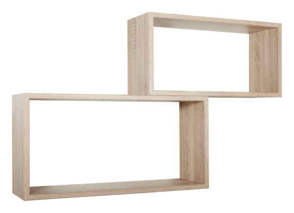 Sanitec Set Mensole Bislungo da Parete, 70 x 35 e 60 x 30 p. 20 cm, Rovere Sagerau