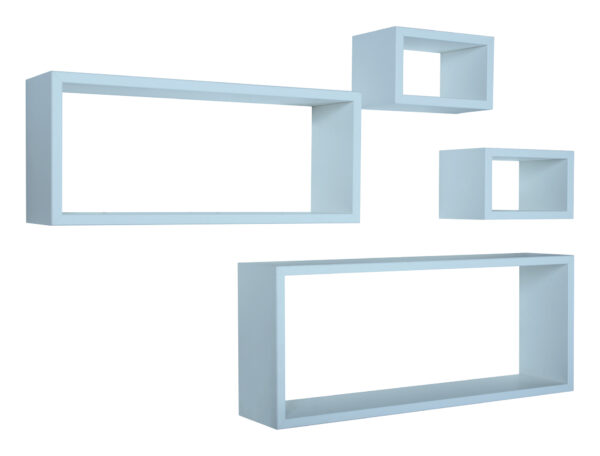 Sanitec Set Mensole Merlino da Parete, 75 x 30, 60 x 25, 25 x 15 (x2) p15,5 cm, Baltico