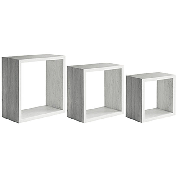 Sanitec Set Mensole Incubo da Parete, 35 x 35, 30 x 30, 25 x 25, p15,5 cm, Rovere Imperiale